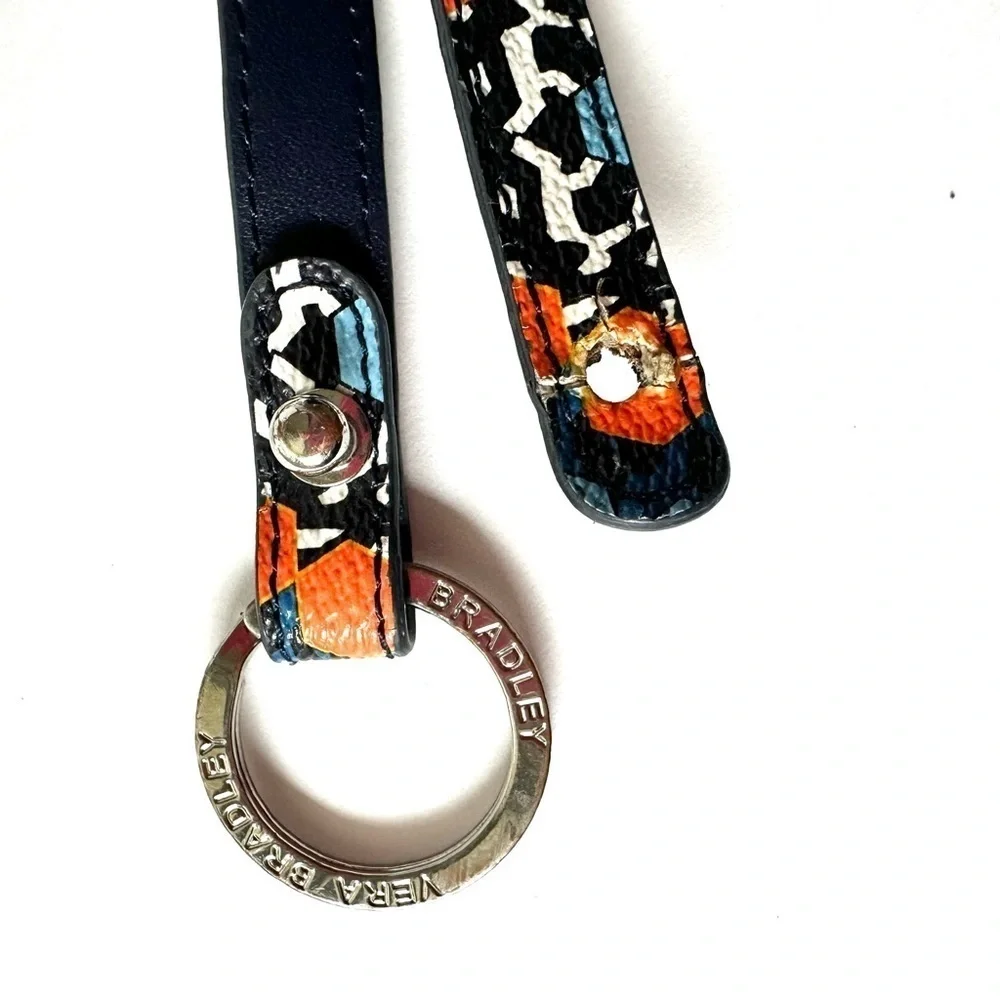 Vera Bradley 2 pieces In the Loop key ring blue orange wristlet strap ID holder